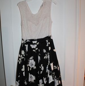 Modcloth black and white lacy floral dress